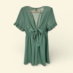 SHEIN Silk Green Mini Dress